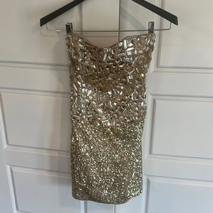 Gold sequins dress